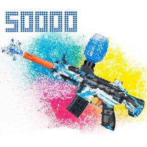 Automatic Gel Ball Blaster Toy for Outdoor Team Games - Eco-Friendly Splatter Ball Shooter with Safety Goggles, High-Speed ABS/Nylon Design for Family Activities & Gifts (Blue) in Saudi Arabia