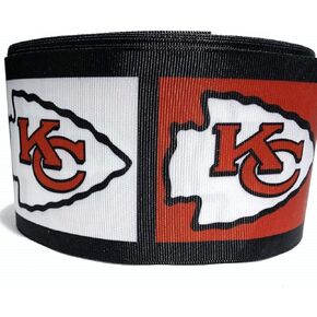 Grosgrain Ribbon 3" Sports Hobbies Football Team White Red Fall Games Christmas Printed Per Yard in Kuwait