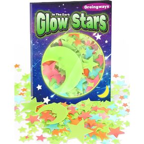 Greingways 201 PCS Glow in the Dark Stars Stickers لغرفة نوم السقف ، وتخزين المواد الغذائية للأطفال الذين تتراوح أعمارهم بين 3-5 ، 4-8 ، 8-12 in Kuwait