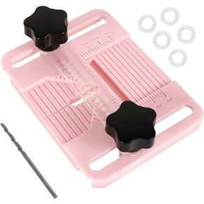 Polymer Clay Drill Guide Jig for Earrings, Hole Punching Tool Kit with Drill Bit, Measurement Scale Ruler, Spare Acrylic Template, 6 Washers for Precise DIY Jewelry Making, Resin Craft Supplies in Saudi Arabia