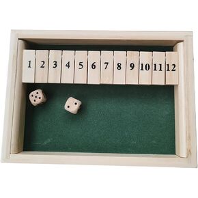 1-9 Number Shut The Box Wooden Game, Fun Table Math Game with Wooden Board Popular Pub Game Travel Family Dice Game 2 Players Shut The Box Game 9 Spots Dice Game in Saudi Arabia