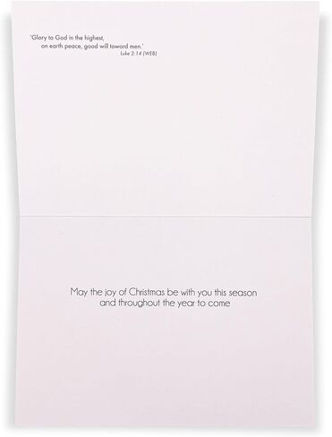 بطاقات عيد الميلاد الدينية - فرحة للعالم ، حزمة من 20 ، 5x7in ، مطبوعة في إنجلترا ، مع آية الكتاب المقدس في الداخل. بطاقات عيد الميلاد المسيحية مع الأظرف بكميات كبيرة ، من قبل البطاقات مباشرة in Kuwait