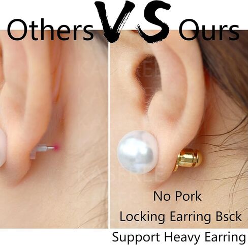 Locking Earring Backs for Studs Secure Earrings Back (Gold) in Kuwait
