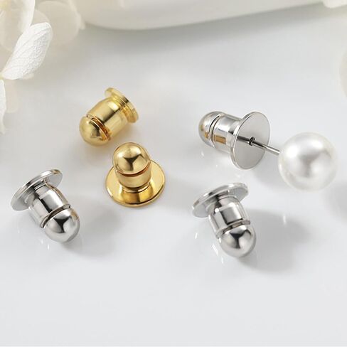 Locking Earring Backs for Studs Secure Earrings Back (Gold) in Kuwait