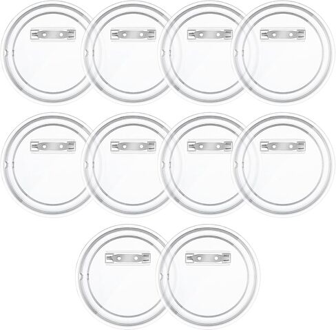 10 PCS Clear Button Pins, 3 Inch Blank Custom Button Pins Acrylic Blank Pin Badge Kit Round DIY Photo Buttons Pin for Crafts Children's Paper Activities DIY Make Your Own Custom Badges in Saudi Arabia