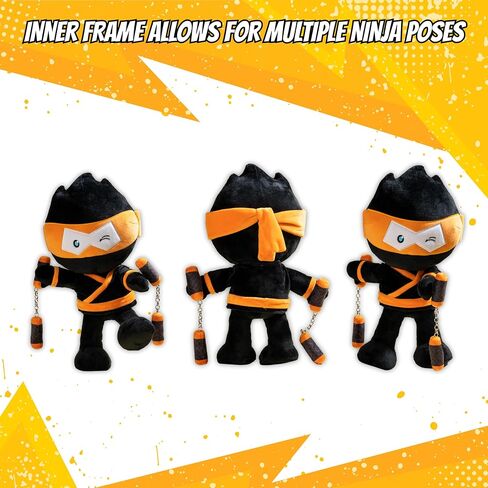 NINJA KIDZ TV Official Merch, Posable Plushie, Spy Ninja Kids Toys, Plush Toys for Kids, Action Figure Merch, Stuffies for Girls and Boys, Stealthy Poseable Plush (Blue) in Saudi Arabia