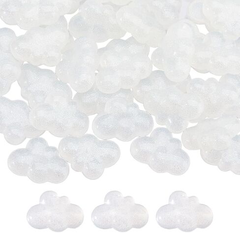 50Pcs Mini Resin Cabochons Sky Blue Cloud Cabochon Rainbow Iridescent Plating Resin Cabochon for DIY Jewelry Crafts Hairpins Scrapbooking Phone Case Embellishments in Saudi Arabia