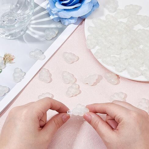 50Pcs Mini Resin Cabochons Sky Blue Cloud Cabochon Rainbow Iridescent Plating Resin Cabochon for DIY Jewelry Crafts Hairpins Scrapbooking Phone Case Embellishments in Saudi Arabia