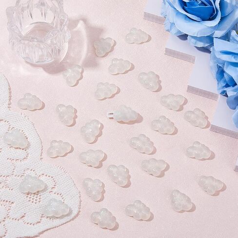 50Pcs Mini Resin Cabochons Sky Blue Cloud Cabochon Rainbow Iridescent Plating Resin Cabochon for DIY Jewelry Crafts Hairpins Scrapbooking Phone Case Embellishments in Saudi Arabia