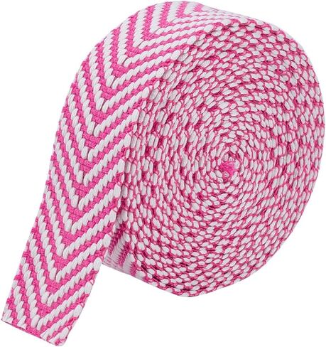 Mayjoydiy 5 ياردة حزام من القطن الوردي البوليستر 1.5 بوصة مسطحة حزام مخطط نمط polycotton شريط اثنين من الأشرطة حزام ثقيلة لأحزمة الحرف اليدوية مقابض لوازم الخياطة in Saudi Arabia