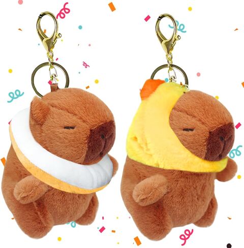 2 Pcs Capybara Plush Keychain,Cute Small Capybara Mini Stuffed,Animal 4'' Cute Capybara Plush Toy Doll Key Chain for Back to School Gifts Exchange Birthday Party in Kuwait