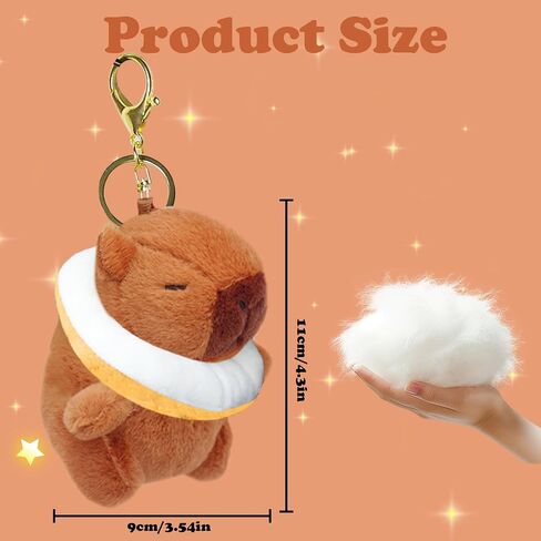 2 Pcs Capybara Plush Keychain,Cute Small Capybara Mini Stuffed,Animal 4'' Cute Capybara Plush Toy Doll Key Chain for Back to School Gifts Exchange Birthday Party in Kuwait