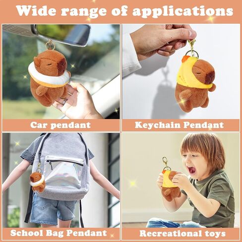 2 Pcs Capybara Plush Keychain,Cute Small Capybara Mini Stuffed,Animal 4'' Cute Capybara Plush Toy Doll Key Chain for Back to School Gifts Exchange Birthday Party in Kuwait