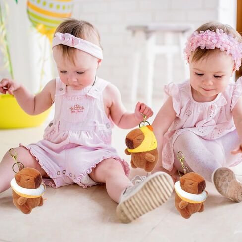 2 Pcs Capybara Plush Keychain,Cute Small Capybara Mini Stuffed,Animal 4'' Cute Capybara Plush Toy Doll Key Chain for Back to School Gifts Exchange Birthday Party in Kuwait