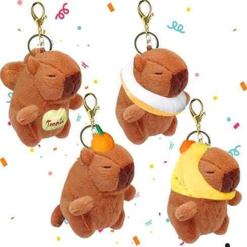 2 Pcs Capybara Plush Keychain,Cute Small Capybara Mini Stuffed,Animal 4'' Cute Capybara Plush Toy Doll Key Chain for Back to School Gifts Exchange Birthday Party in Kuwait