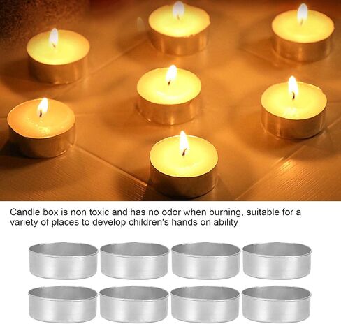 50 Pcs Aluminum Tea Light Tins Heat Resistant Tin Tea Light Cups Round Candle Mold Empty Case Candle Wax Containers DIY Candles Making Supplies in Saudi Arabia