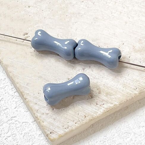20 Pcs Bone Shape Alloy Beads for Jewelry Making, White in Saudi Arabia