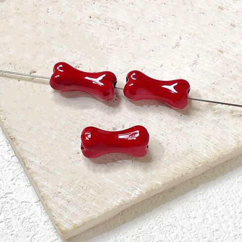 20 Pcs Bone Shape Alloy Beads for Jewelry Making, White in Saudi Arabia