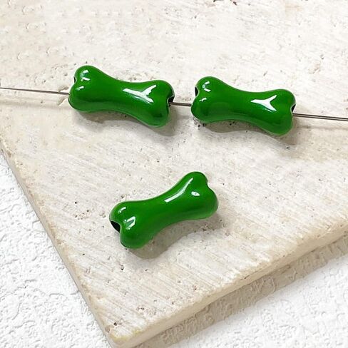 20 Pcs Bone Shape Alloy Beads for Jewelry Making, White in Saudi Arabia