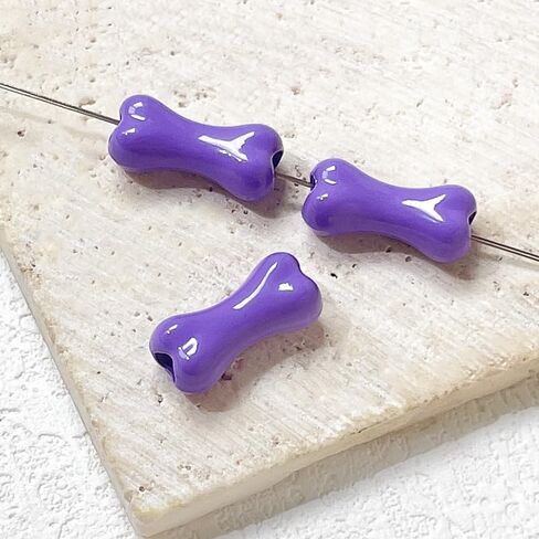 20 Pcs Bone Shape Alloy Beads for Jewelry Making, White in Saudi Arabia