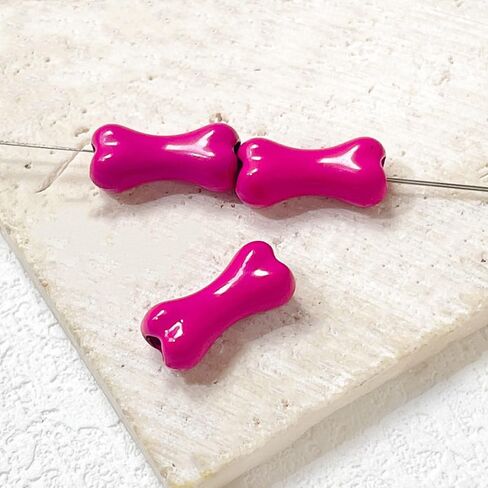 20 Pcs Bone Shape Alloy Beads for Jewelry Making, White in Saudi Arabia