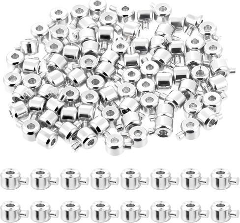 80 Pcs Stopper Crimp Beads for Jewelry Making, Silver Round Crimp Beads Brass Metal Round Stopper Crimps Bead Silver Spacer Bead for DIY Bracelet Jewelry Making in Saudi Arabia