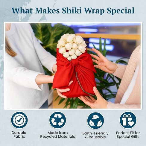 التفاف الهدايا القابلة لإعادة الاستخدام لـ shikiwrap-كبير كبير 36 بوصة زاهية صديقة للبيئة عكسية ، فوروشيكي فوروشيكي فوروشيكي الممتد لهدايا أعياد الميلاد ، والعطلات ، والمناسبات الخاصة والمعيشة المستدامة in Kuwait