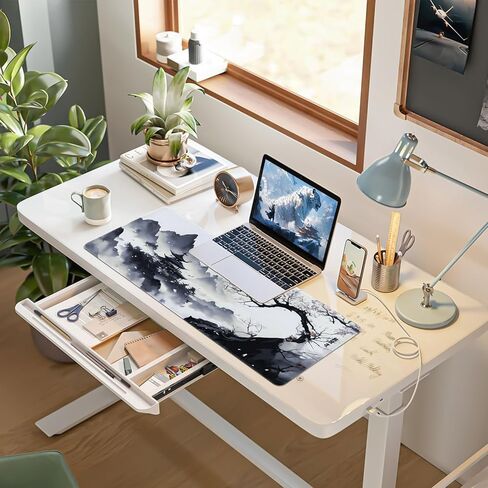 Japanese Sea Wave Mouse Pad, Large Gaming Mouse Pad for Desk, Non Slip Rubber Base Mousepad with Seamed Edges, XL Keyboard Mat for Gaming Office Home (31.5" x 11.8") in Saudi Arabia
