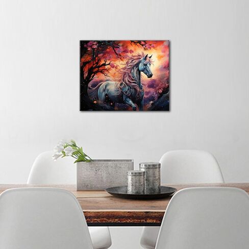 طلاء الفن الشعبي البولندي بواسطة أرقام أرقام للبالغين حفنة من الزهور على جدار الطلاء بالرقم مع الفرش والصباغ ، فني الحرف اليدوية زيت DIY ، 16 × 20 بوصة in Kuwait