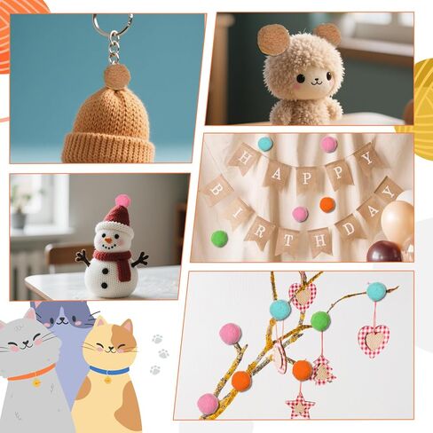 20pcs 1.6 "كرات لعبة Cat ، ألعاب POM POM هريرة ناعمة ، تفاعلية تفاعلية لعب القطط الهادئة المفضلة ، ديكورات حرفة DIY ، التدريب والإثراء الحسي in Kuwait