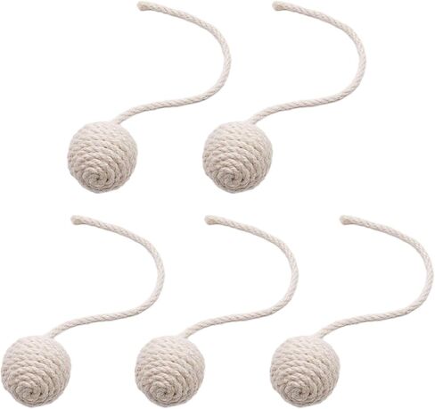 5pcs Cat Sisal Rope Ball Toys و Cat Hemp Rope Balls و Self -Self و Pets Interactive Toy for Cat Kitty و 4.5 سم اللون الأبيض in Saudi Arabia