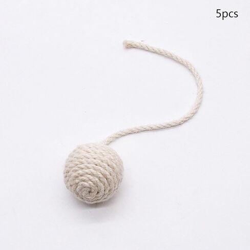 5pcs Cat Sisal Rope Ball Toys و Cat Hemp Rope Balls و Self -Self و Pets Interactive Toy for Cat Kitty و 4.5 سم اللون الأبيض in Saudi Arabia