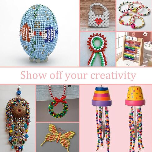 4300pcs حبات المهر ، 24 لونا حبة بلاستيكية لإنشاء أساور حرف الشعر حبات Kandi الصداقة المجوهر in Kuwait
