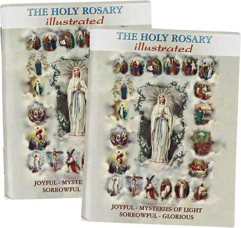 Needzo Pocket Size The Holy Rosary Illustrated Booklet, Religious Travel Prayer Pamphlet, Inspirational Catholic Gifts, 2 ¾ x 3 ½ Inches Pack of 2 in Saudi Arabia