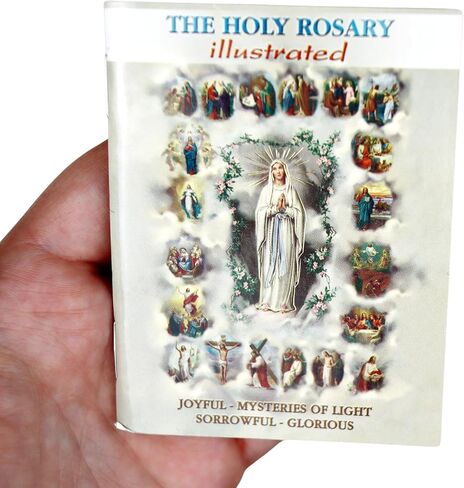 Needzo Pocket Size The Holy Rosary Illustrated Booklet, Religious Travel Prayer Pamphlet, Inspirational Catholic Gifts, 2 ¾ x 3 ½ Inches Pack of 2 in Saudi Arabia