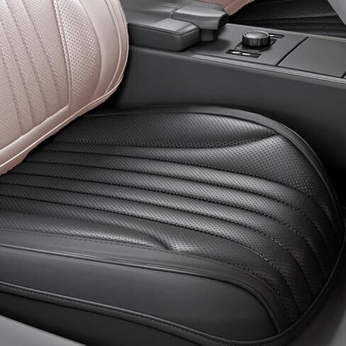 قطعتان من أغطية مقاعد السيارة LB، أغطية وسائد المقعد الأمامي السفلي، جلد نابا مقاوم للماء، مضاد للانزلاق والتفاف حول الجزء السفلي، ملاءمة داخلية عالمية للسيارات لشاحنات البيك أب السيدان، أسود in Kuwait