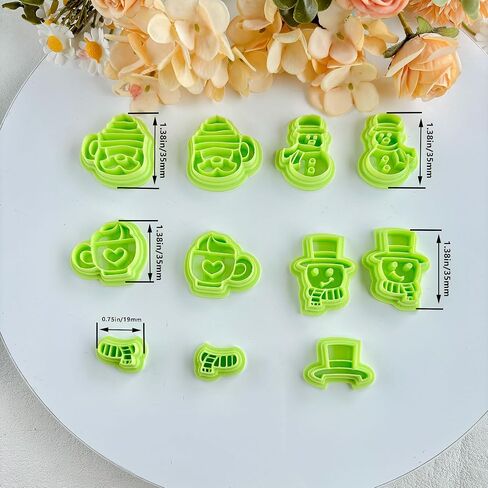 14pcs Christmas Snowman Polymer Clay Cutter Sets, Clay Cutters for Clay Jewelry, Clay Cutters for Earrings Square, Polymer Clay Kit for DIY Tools Jewelry Earrings Making in Saudi Arabia