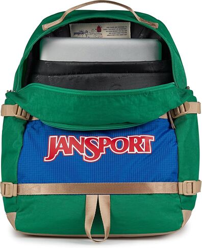 JanSport Small Seattle Pack – Compact Backpack with Main Compartment, Dual Water Bottle Pockets, and Padded Sleeve for 15-Inch Laptop, Red Tape in Saudi Arabia