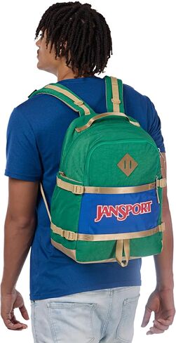 JanSport Small Seattle Pack – Compact Backpack with Main Compartment, Dual Water Bottle Pockets, and Padded Sleeve for 15-Inch Laptop, Red Tape in Saudi Arabia