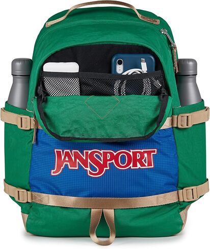 JanSport Small Seattle Pack – Compact Backpack with Main Compartment, Dual Water Bottle Pockets, and Padded Sleeve for 15-Inch Laptop, Red Tape in Saudi Arabia