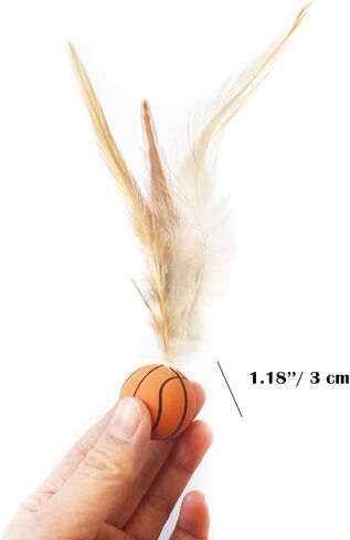 Cat Toy Balls, 5 PCS Colorful Feather Bouncy Balls for Cats No Noise Interactive Kitten Toys Cat Exercise Ball, Safe for Your Kitty (C) in Saudi Arabia