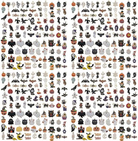 100pcs Alloy enamel Halloween series Ghost Mysterious Black Cat Ghost House Pumpkin Lantern Bat Witch Pendant Jewelry Making DIY Keychain Earrings Pendant Various Design Charms for Jewelry Making Bracelets Necklace (SN982) in Saudi Arabia