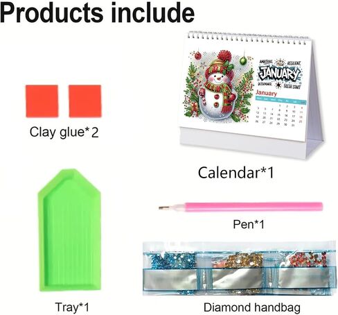 DIY Diamond Art Painting 2026 Desk Calendar Ornament ، مخطط شهري من يناير 2026 إلى ديسمبر ، تقويم مكتب المكتب المنزلي لمدة 12 شهر in Kuwait