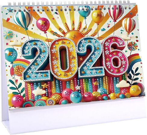 DIY Diamond Art Painting 2026 Desk Calendar Ornament, Monthly Planner from Jan 2026 to Dec, 12-Month Home Office Desk Calendar for Planning Decoration-2026-D in Saudi Arabia