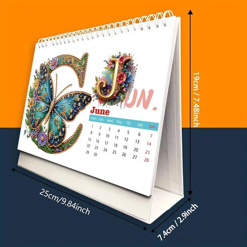 DIY Diamond Art Painting 2026 Desk Calendar Ornament, Monthly Planner from Jan 2026 to Dec, 12-Month Home Office Desk Calendar for Planning Decoration-2026-D in Saudi Arabia
