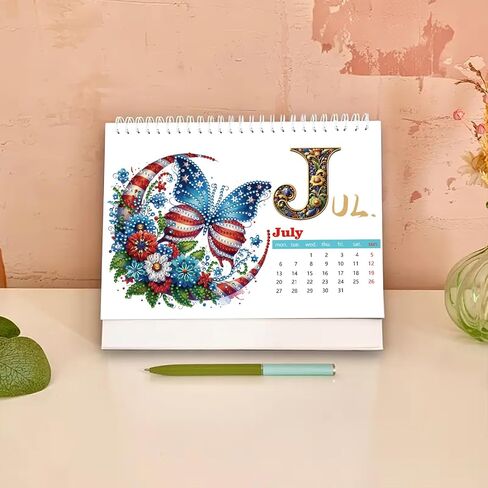 DIY Diamond Art Painting 2026 Desk Calendar Ornament, Monthly Planner from Jan 2026 to Dec, 12-Month Home Office Desk Calendar for Planning Decoration-2026-D in Saudi Arabia