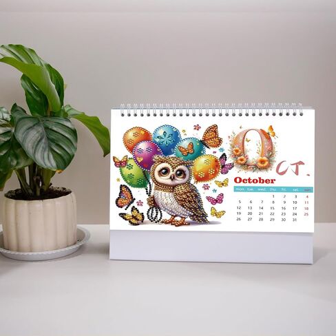 DIY Diamond Art Painting 2026 Desk Calendar Ornament, Monthly Planner from Jan 2026 to Dec, 12-Month Home Office Desk Calendar for Planning Decoration-2026-D in Saudi Arabia
