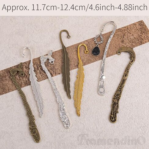 Framendino, 12 Pack Metal Hook Bookmarks Vintage Stripe Findings Hairpin in Saudi Arabia
