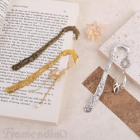 Framendino, 12 Pack Metal Hook Bookmarks Vintage Stripe Findings Hairpin in Saudi Arabia