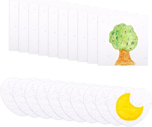 20 Pcs Magic Foam Painting Texture Paper, 3D Puffy Drawing Canvas Sheets for DIY Crafts Fluffy Cellulose Sponge Art Paper for Kids & Adults Home, School, and Creative Projects (Heart, Square) in Saudi Arabia
